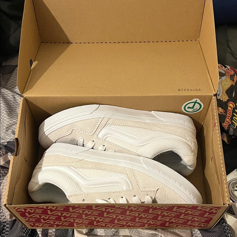 Vans Cream Low-Top Sneakers